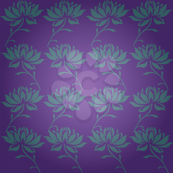 Royalty Free Clipart Image of a Floral Deep Purplse Background