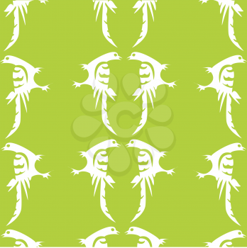 Royalty Free Clipart Image of White Birds on Green