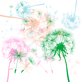 background with pastel dandelions