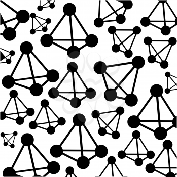 black and white background with atoms