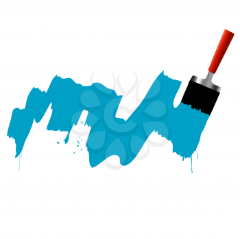 brush and blue paint