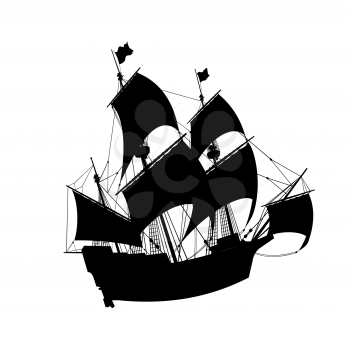 old ship vector silhouette