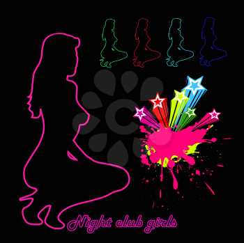 woman silhouette 9 (night club girls)