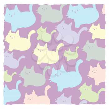 cats on pastel background