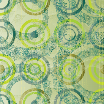 circles and lace on grunge background