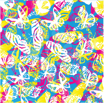 pop art background with butterflies