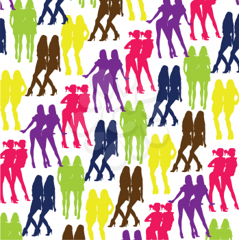pop art background with fashion silhouettes