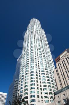 Royalty Free Photo of a Downtown Los Angeles Skyscraper