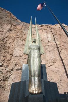 Royalty Free Photo of a Winged Statue at the Hoover Dam