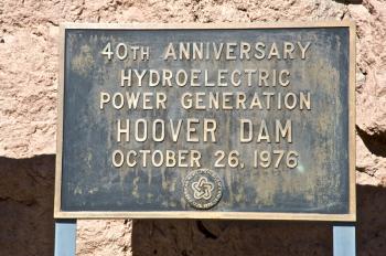 Royalty Free Photo of a Commemorative Plaque at the Hoover Dam