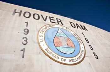 Royalty Free Photo of the Historic Hoover Dam Sign