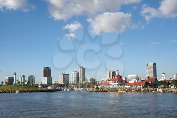 Royalty Free Photo of a Waterside Downtown View