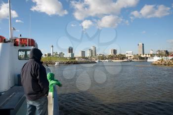 Royalty Free Photo of a Downtown View From a Boat
