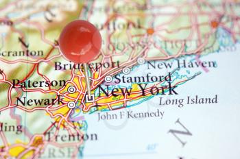 Royalty Free Photo of New York on a Map