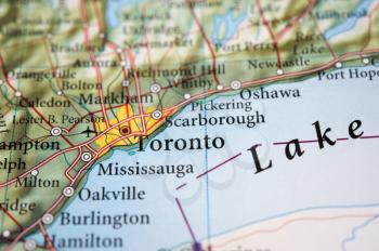 Royalty Free Photo of Toronto on a Map