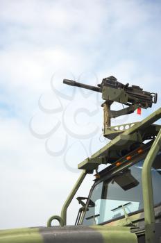 Royalty Free Photo of Artillery on an Armoured Truck