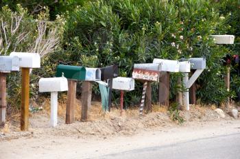 Royalty Free Photo of a Row of Mailboxes