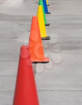 Royalty Free Photo of Coloured Pylons