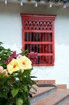 Spanish style farm wooden window