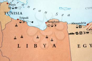 Libia on a map