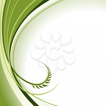 Royalty Free Clipart Image of a Green Curl