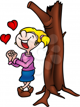 Royalty Free Clipart Image of a Girl in Love