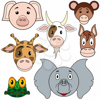 Royalty Free Clipart Image of a Collection of Animal Faces