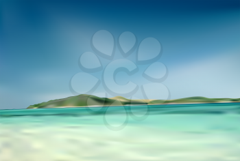 Royalty Free Clipart Image of a Beach and Island