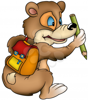 Royalty Free Clipart Image of a Bear Schoolboy