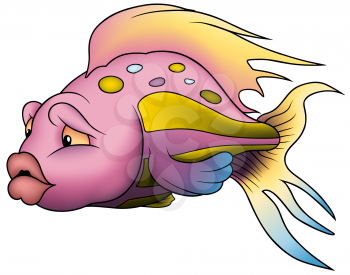 Royalty Free Clipart Image of a Pink Fish