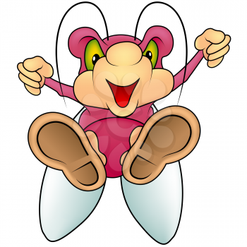 Royalty Free Clipart Image of a Pink Beetle