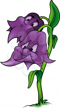 Royalty Free Clipart Image of a Purple Flower