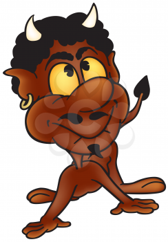 Royalty Free Clipart Image of a Brown Devil