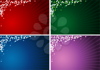 Royalty Free Clipart Image of Four Christmas Backgrounds