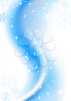 Royalty Free Clipart Image of a Snowy Blue Background