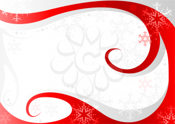 Royalty Free Clipart Image of Swirls, Snowflakes and Stars