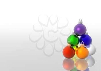 Royalty Free Clipart Image Christmas Tree Ornaments in a Corner