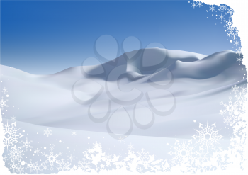 Royalty Free Clipart Image of a Snowy Landscape