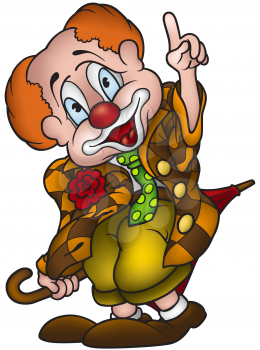 Royalty Free Clipart Image of a Circus Clown