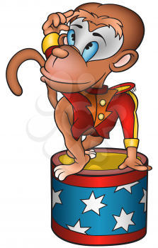 Royalty Free Clipart Image of a Circus Monkey