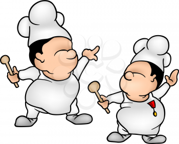 Royalty Free Clipart Image of Chefs