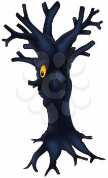 Royalty Free Clipart Image of a Scary Tree