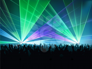 Royalty Free Clipart Image of a Disco Club With Lights