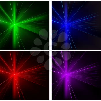 Royalty Free Clipart Image of Four Coloured Lights