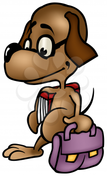 Royalty Free Clipart Image of a Dog Schoolboy