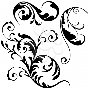 Royalty Free Clipart Image of Swirly Elements