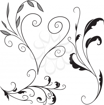 Royalty Free Clipart Image of Leafy Elements
