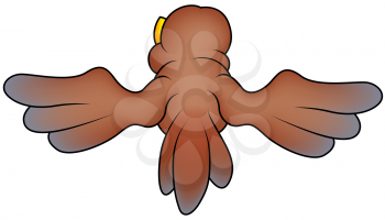 Royalty Free Clipart Image of the Back of a Flying Bird