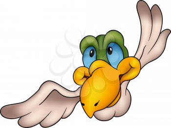 Royalty Free Clipart Image of Flying Bird