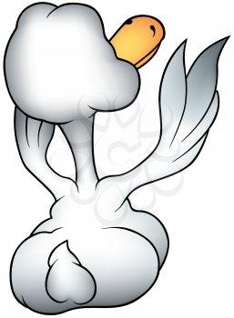 Royalty Free Clipart Image of a Goose From the Back